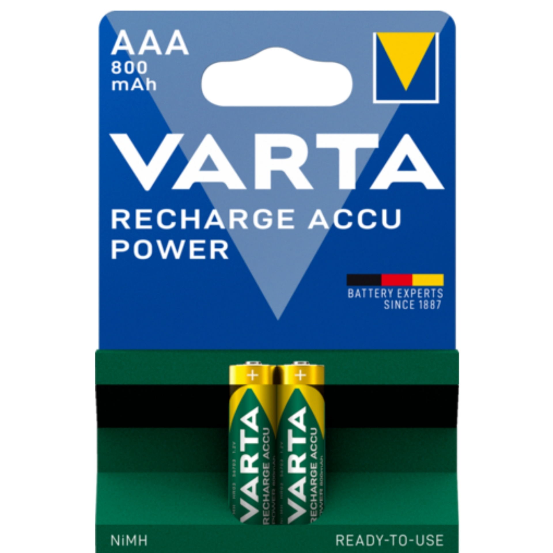 باتری نیم قلمی قابل شارژ وارتا مدل ACCUS 800 بسته دو عددی