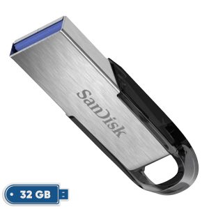 فلش مموری سن دیسک مدل CZ73 ظرفیت 32 گیگابایت با بدنه فلزی، رابط USB 3.0 و سرعت انتقال 150 مگابایت بر ثانیه، سازگار با ویندوز و مک و مناسب موبایل، تبلت، لپ‌تاپ و تلویزیون