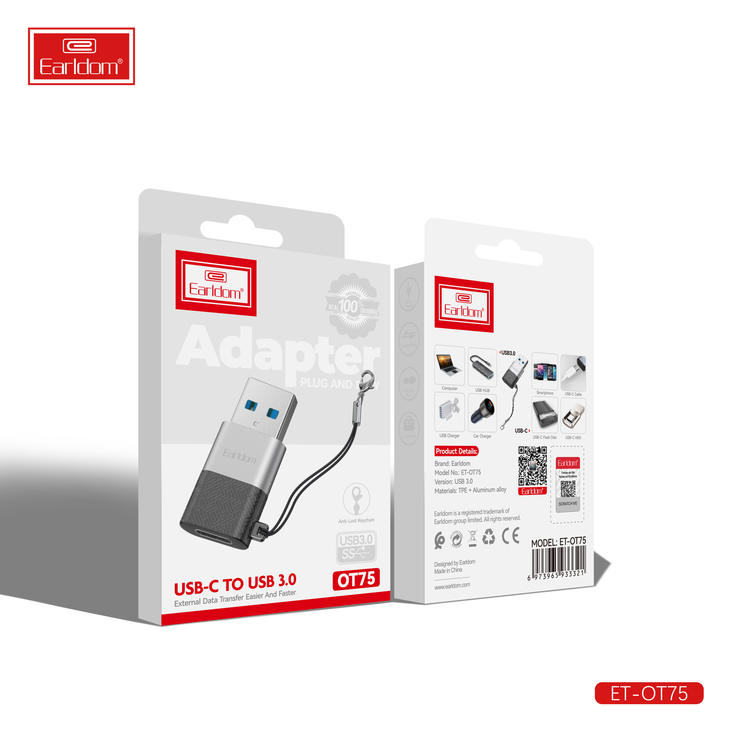 مبدل USB-C به USB3 ارلدام مدل OT75