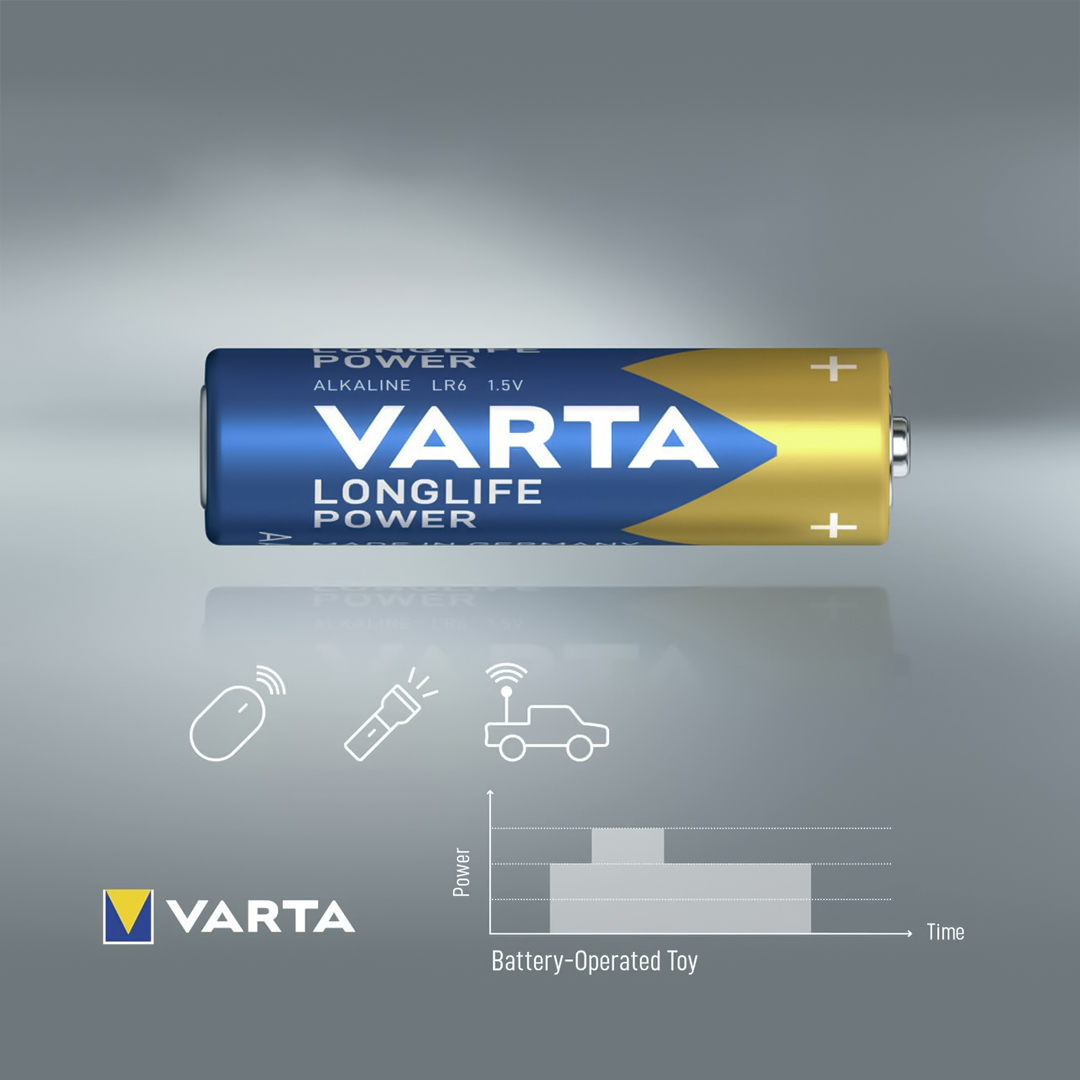 باتری قلمی وارتا مدل LONG LIFE POWER بسته دو عددی