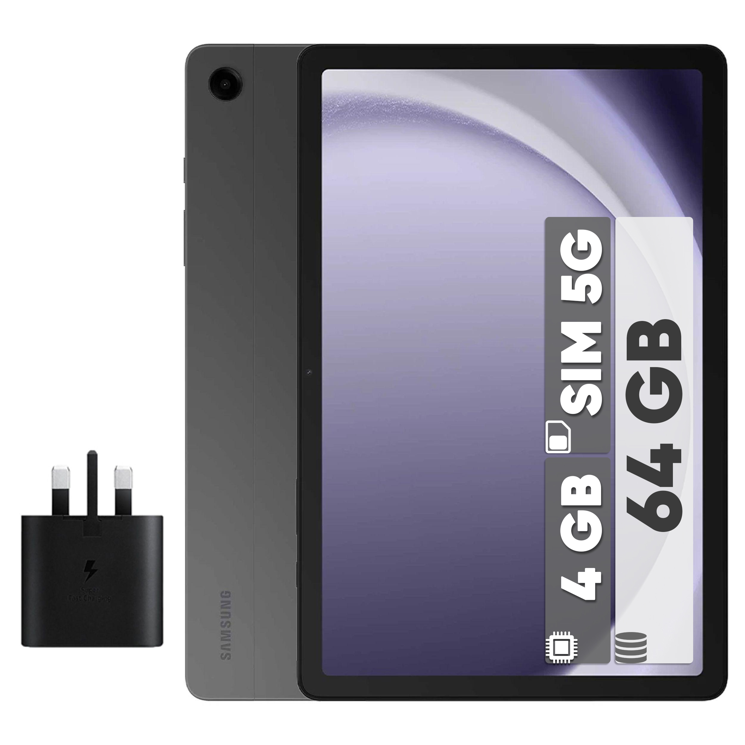 تبلت ۱۱ اینچ سامسونگ استوک مدل Galaxy Tab A9 Plus 5G ظرفیت 64 گیگابایت و رم 4 گیگابایت به همراه شارژر