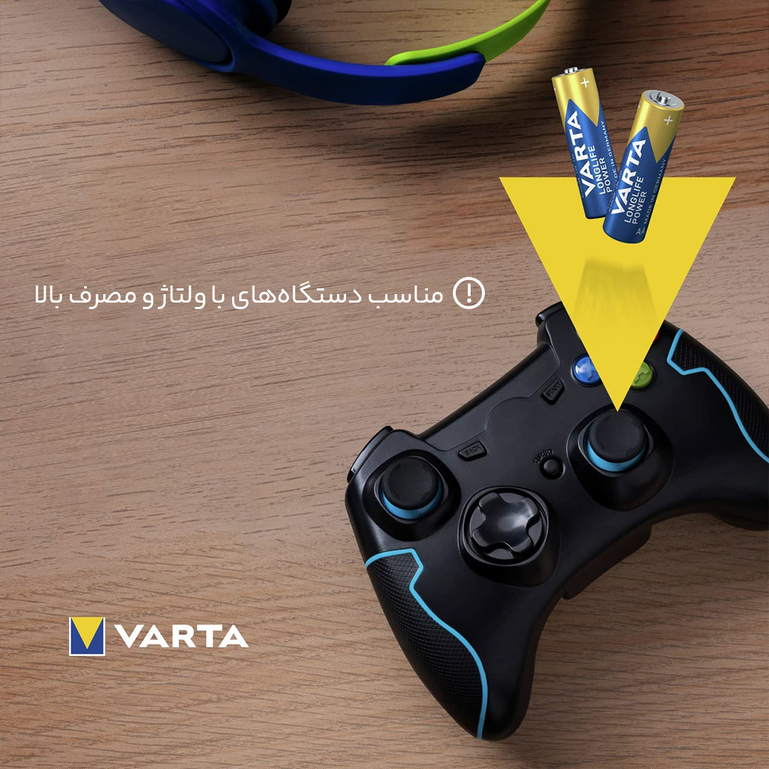 باتری قلمی وارتا مدل LONG LIFE POWER بسته دو عددی
