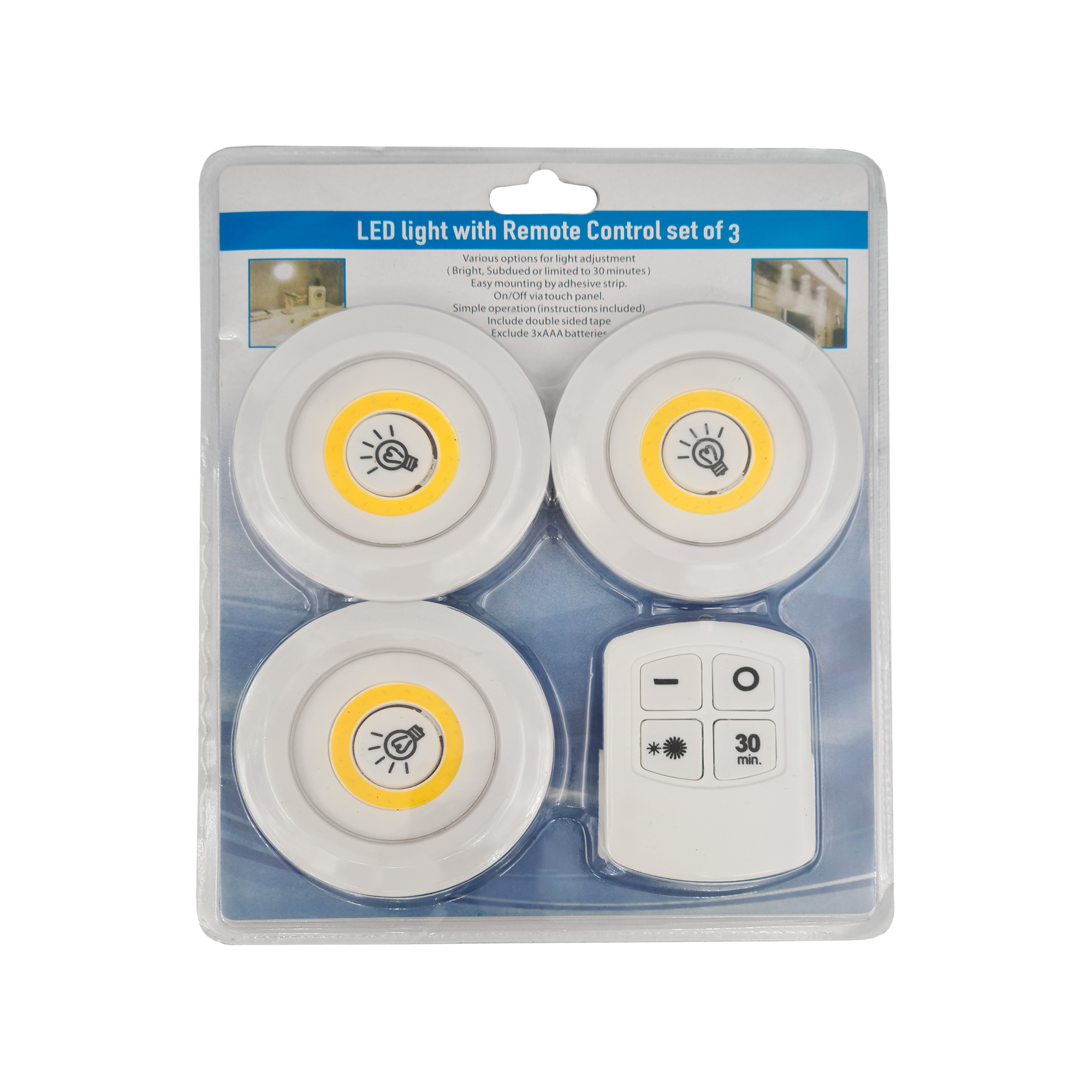 چراغ اضطراری سقفی مدل ریموت دار 3in1 مجموعه 3 عددی