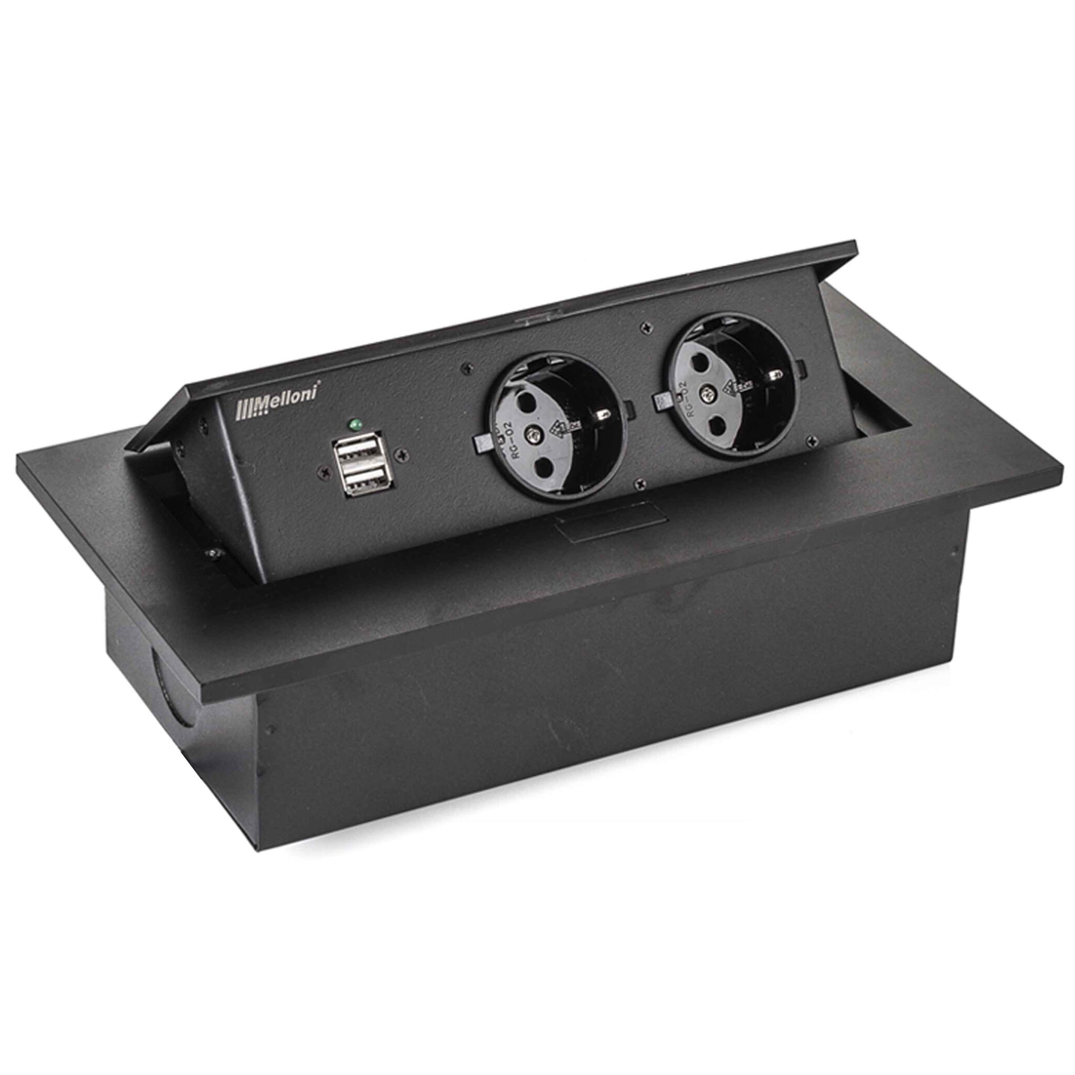 پریز توکار ملونی دو پریز کنار هم مدل 10017